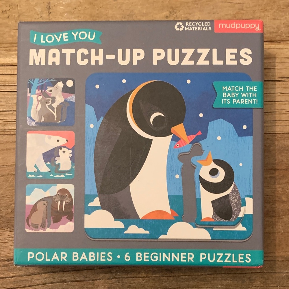 Adorable I Love You Polar Babies Beginner Puzzles MUDPUPPY Homeschool Montessori